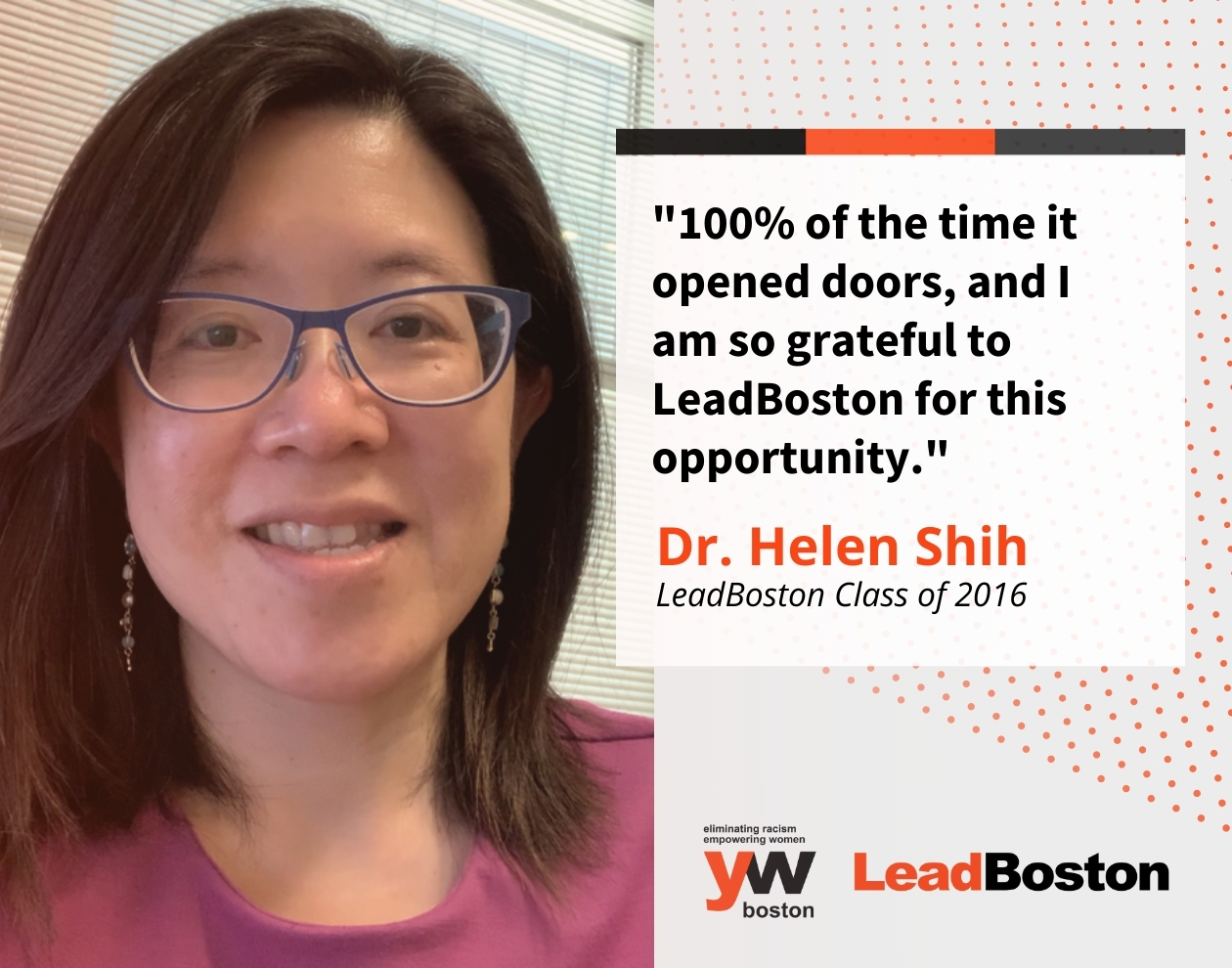 “100% of the time it opened doors”: How LeadBoston paved the way in Dr. Helen Shih’s journey to providing better care for cancer patients with drug addiction